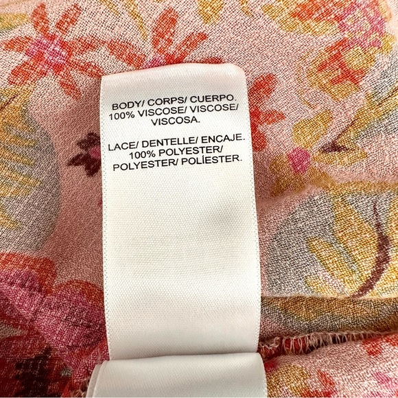 Lucky Brand Vibrant Floral Blouse Top Size Large - Picture 7 of 8